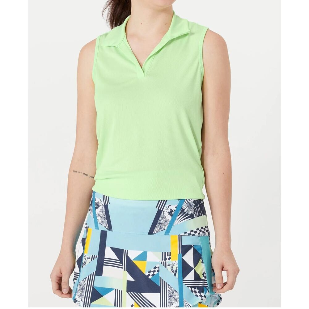 Lucky in Love Women‎ Size-12/L Tank Top Rib Tie Back Tennis  Keylime